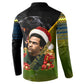 Huey P. Newton Black Panther Christmas Button Sweatshirt Black History Civil Rights Festive Holiday Art