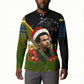 Huey P. Newton Black Panther Christmas Button Sweatshirt Black History Civil Rights Festive Holiday Art