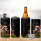 Huey P. Newton Black Panther Christmas 4 in 1 Can Cooler Tumbler Black History Civil Rights Festive Holiday Art