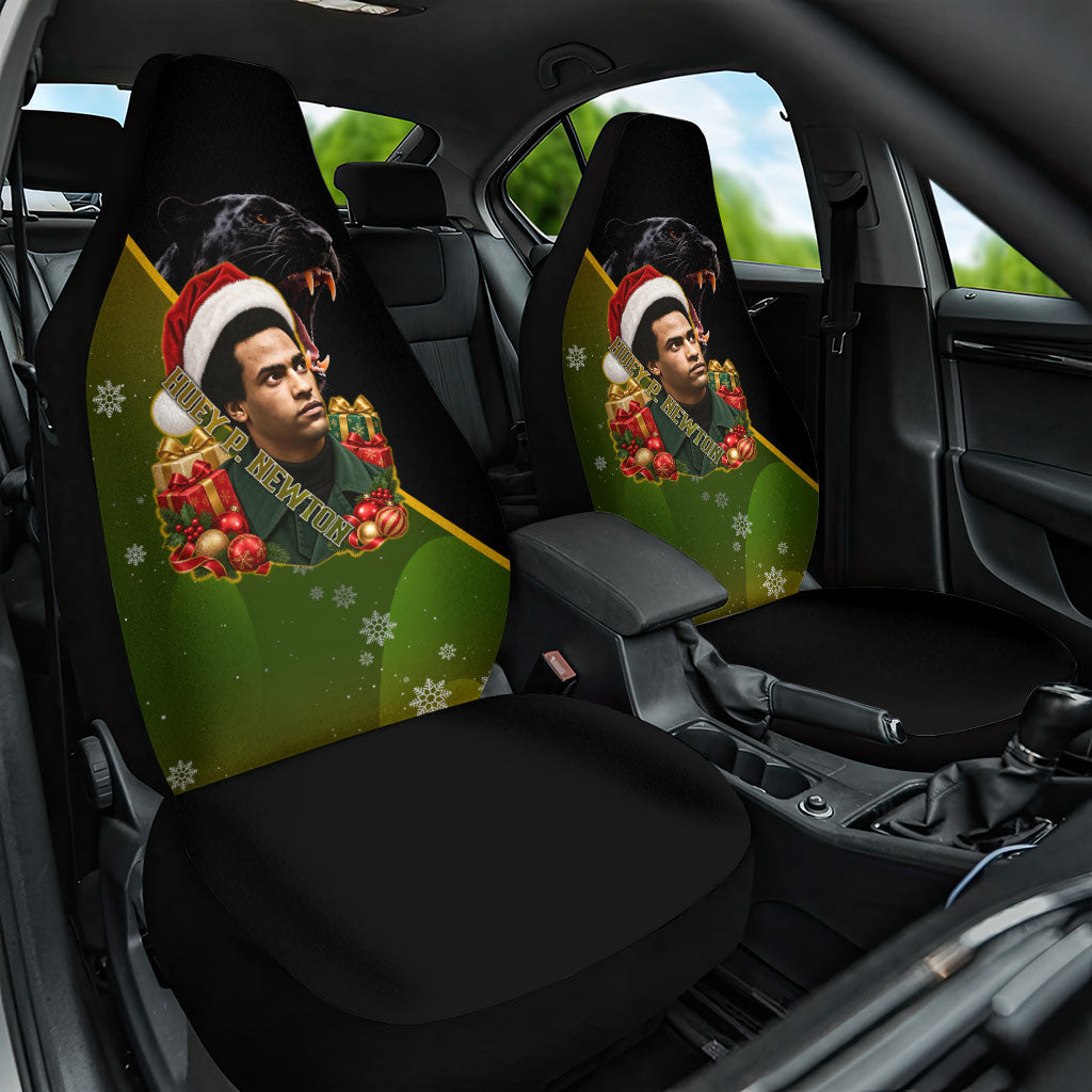 Huey P. Newton Black Panther Christmas Car Seat Cover Black History Civil Rights Festive Holiday Art