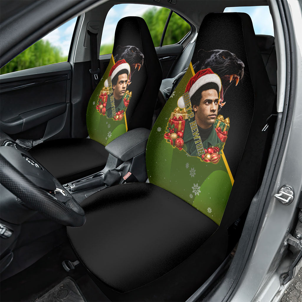 Huey P. Newton Black Panther Christmas Car Seat Cover Black History Civil Rights Festive Holiday Art