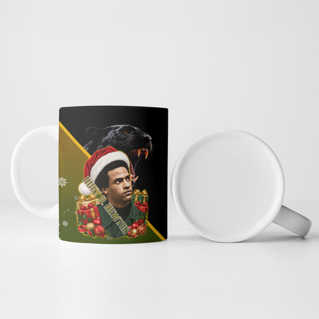 Huey P. Newton Black Panther Christmas Ceramic Mug Black History Civil Rights Festive Holiday Art
