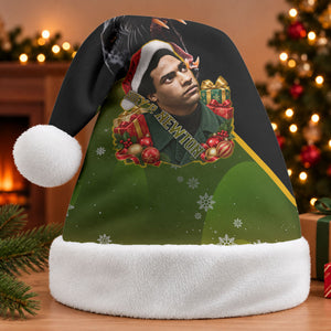 Huey P. Newton Black Panther Christmas Santa Hat Black History Civil Rights Festive Holiday Art