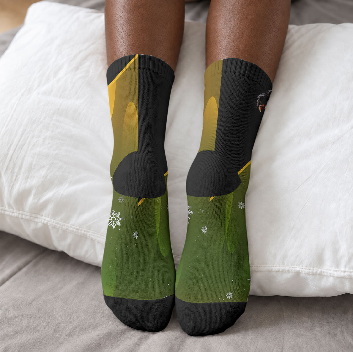 Huey P. Newton Black Panther Christmas Crew Socks Black History Civil Rights Festive Holiday Art
