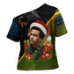 Huey P. Newton Black Panther Christmas Cross Shoulder Shirt Black History Civil Rights Festive Holiday Art