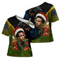 Huey P. Newton Black Panther Christmas Cross Shoulder Shirt Black History Civil Rights Festive Holiday Art