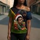 Huey P. Newton Black Panther Christmas Cross Shoulder Shirt Black History Civil Rights Festive Holiday Art