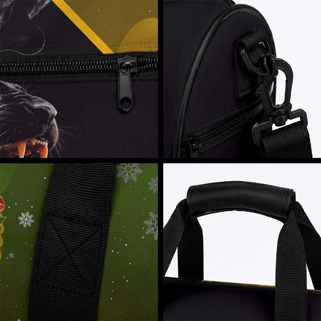 Huey P. Newton Black Panther Christmas Duffle Bag Black History Civil Rights Festive Holiday Art
