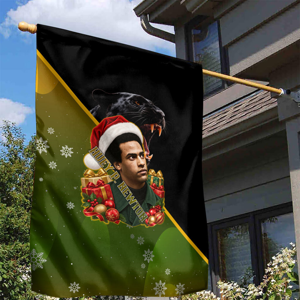 Huey P. Newton Black Panther Christmas Garden Flag Black History Civil Rights Festive Holiday Art