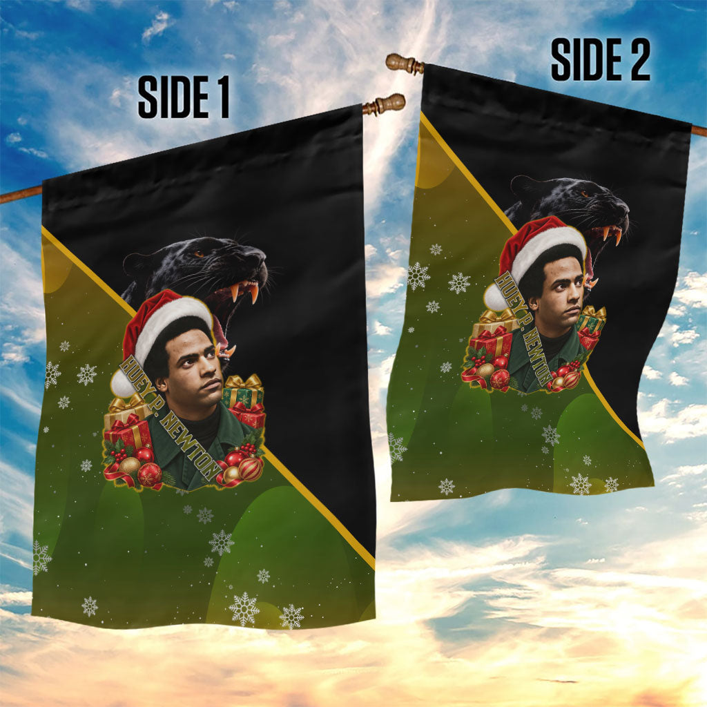Huey P. Newton Black Panther Christmas Garden Flag Black History Civil Rights Festive Holiday Art