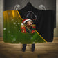 Huey P. Newton Black Panther Christmas Hooded Blanket Black History Civil Rights Festive Holiday Art