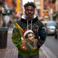 Huey P. Newton Black Panther Christmas Hoodie Black History Civil Rights Festive Holiday Art