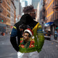 Huey P. Newton Black Panther Christmas Hoodie Black History Civil Rights Festive Holiday Art
