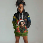 Huey P. Newton Black Panther Christmas Hoodie Dress Black History Civil Rights Festive Holiday Art