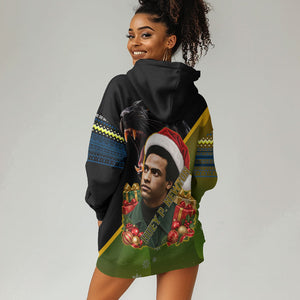 Huey P. Newton Black Panther Christmas Hoodie Dress Black History Civil Rights Festive Holiday Art