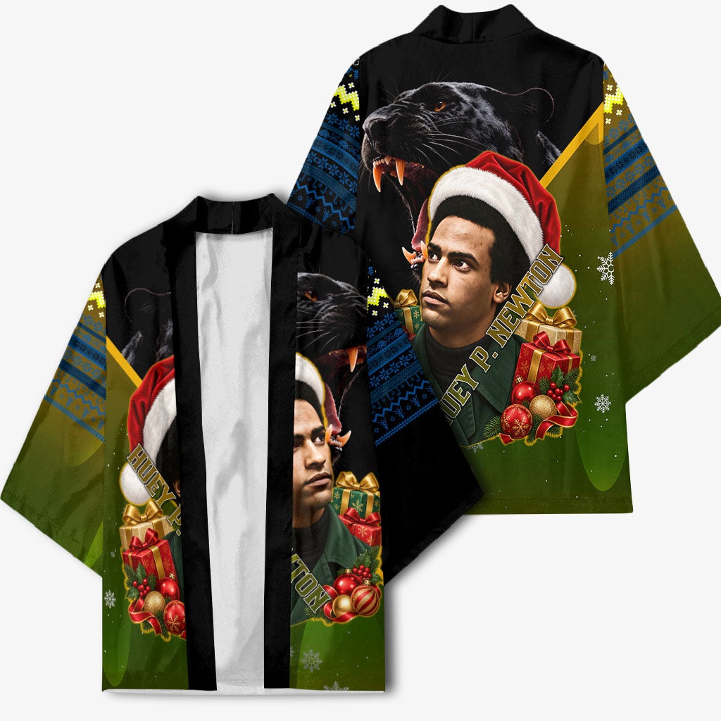 Huey P. Newton Black Panther Christmas Kimono Black History Civil Rights Festive Holiday Art