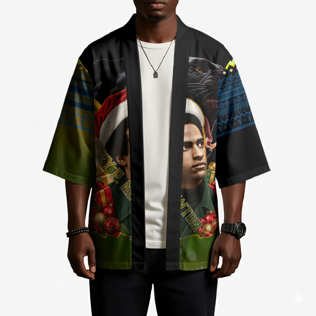 Huey P. Newton Black Panther Christmas Kimono Black History Civil Rights Festive Holiday Art