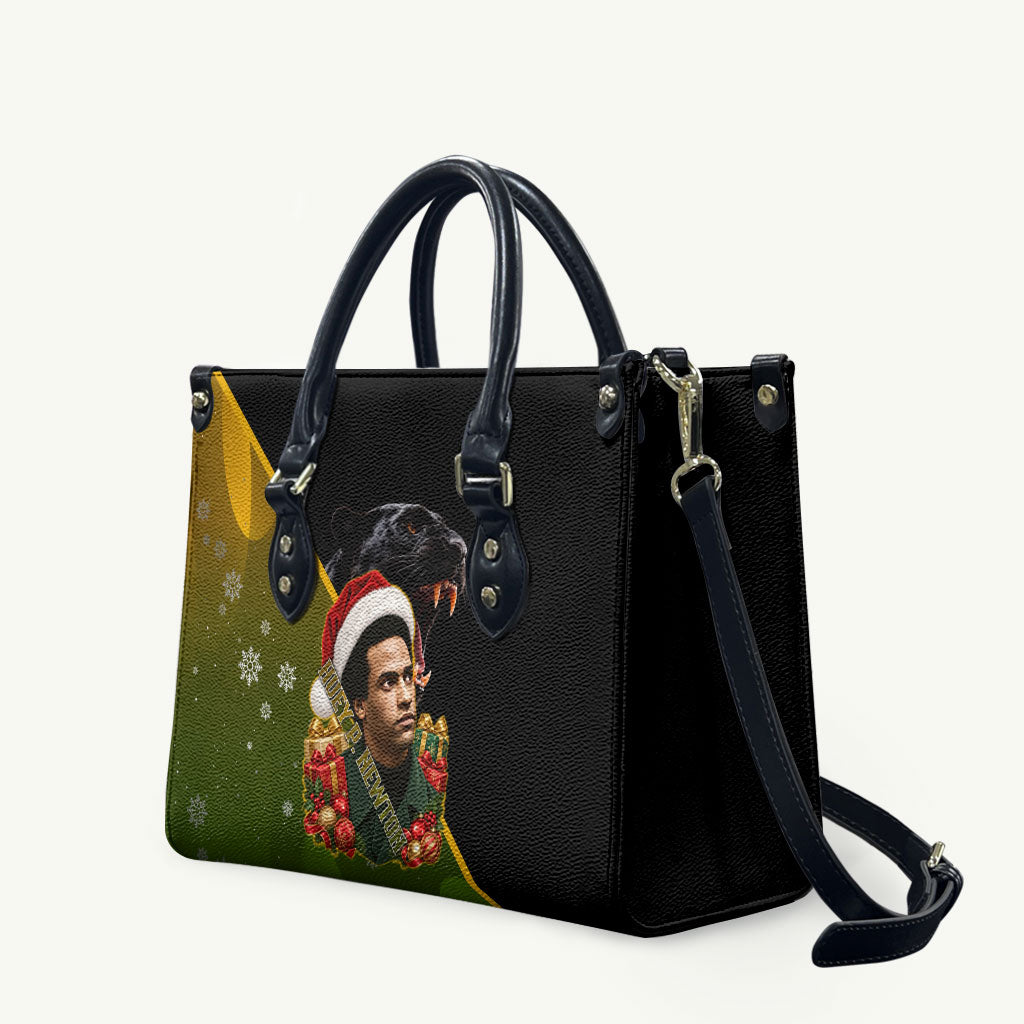 Huey P. Newton Black Panther Christmas Leather Bag Black History Civil Rights Festive Holiday Art