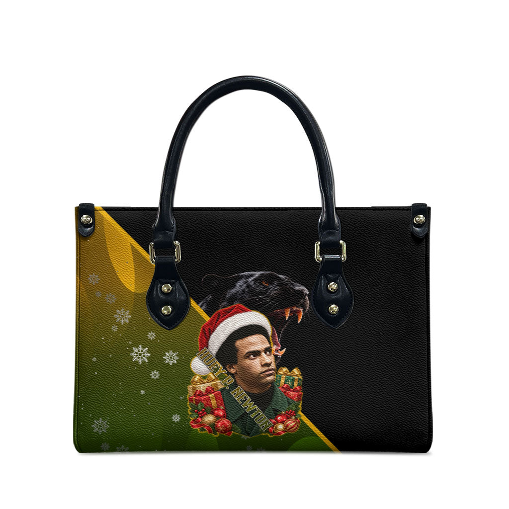 Huey P. Newton Black Panther Christmas Leather Bag Black History Civil Rights Festive Holiday Art