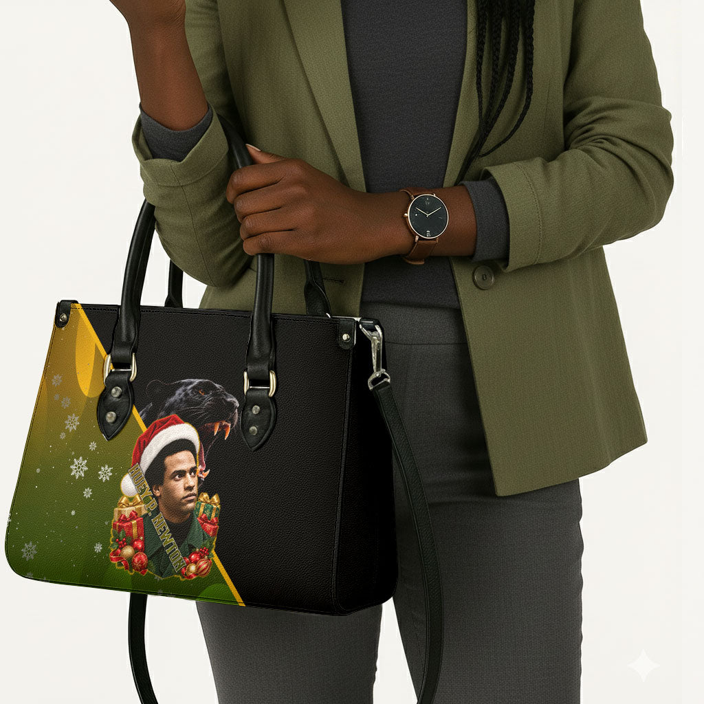 Huey P. Newton Black Panther Christmas Leather Bag Black History Civil Rights Festive Holiday Art