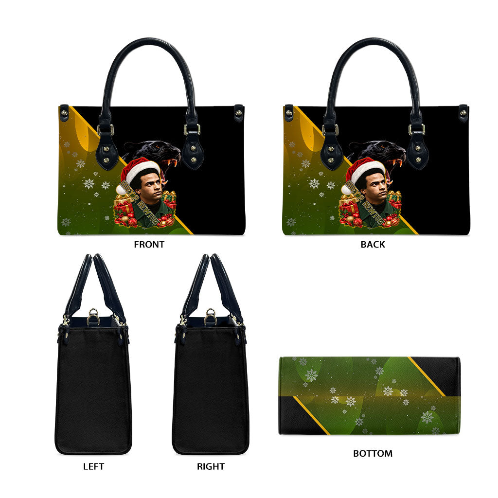 Huey P. Newton Black Panther Christmas Leather Bag Black History Civil Rights Festive Holiday Art