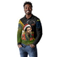 Huey P. Newton Black Panther Christmas Long Sleeve Polo Shirt Black History Civil Rights Festive Holiday Art