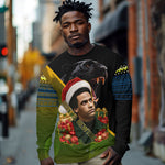 Huey P. Newton Black Panther Christmas Long Sleeve Shirt Black History Civil Rights Festive Holiday Art
