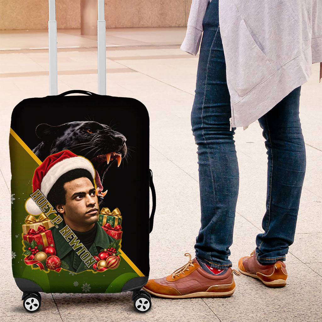 Huey P. Newton Black Panther Christmas Luggage Cover Black History Civil Rights Festive Holiday Art