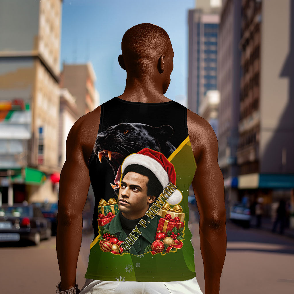 Huey P. Newton Black Panther Christmas Men Tank Top Black History Civil Rights Festive Holiday Art