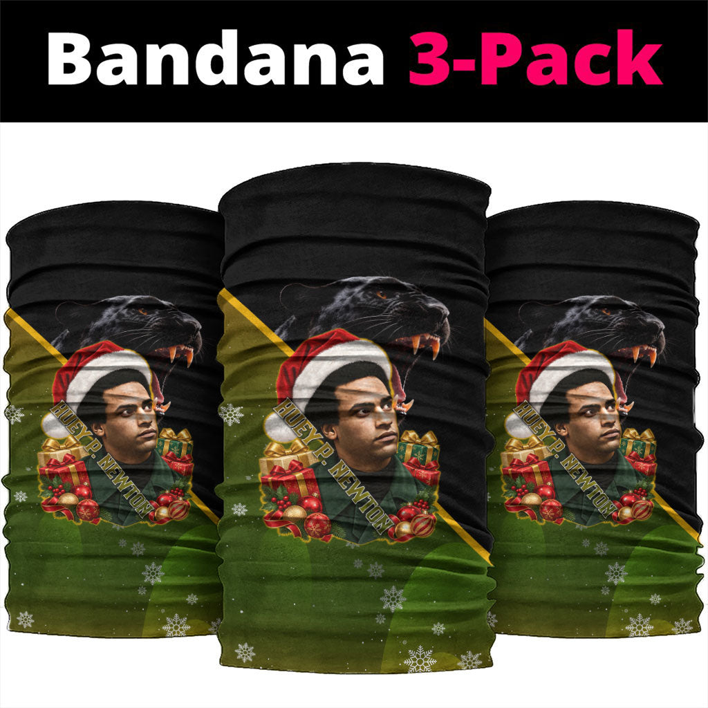Huey P. Newton Black Panther Christmas Neck Gaiter Black History Civil Rights Festive Holiday Art
