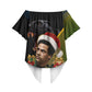 Huey P. Newton Black Panther Christmas Off Shoulder Wrap Waist Top Black History Civil Rights Festive Holiday Art