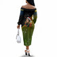Huey P. Newton Black Panther Christmas Off The Shoulder Long Sleeve Dress Black History Civil Rights Festive Holiday Art