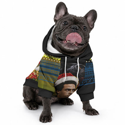 Huey P. Newton Black Panther Christmas Pet Hoodie Black History Civil Rights Festive Holiday Art