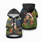 Huey P. Newton Black Panther Christmas Pet Hoodie Black History Civil Rights Festive Holiday Art