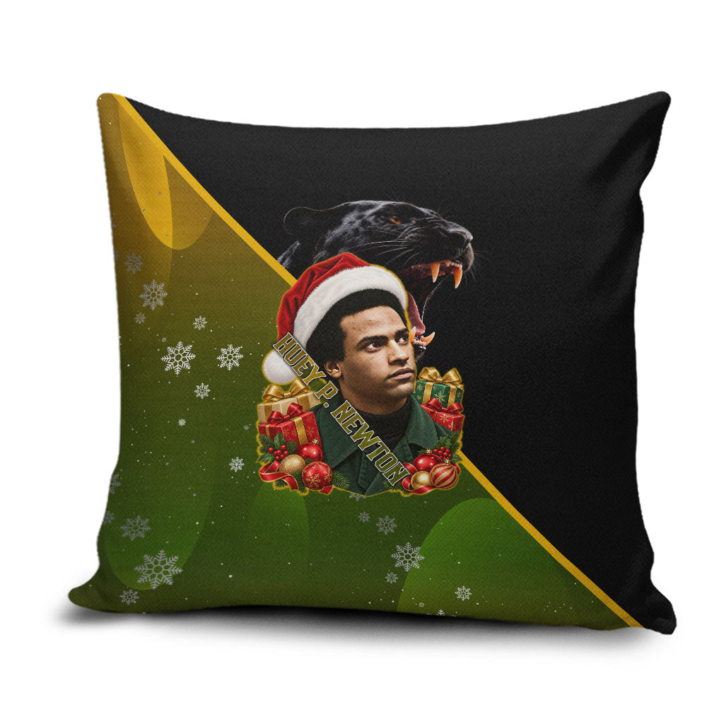 Huey P. Newton Black Panther Christmas Pillow Cover Black History Civil Rights Festive Holiday Art
