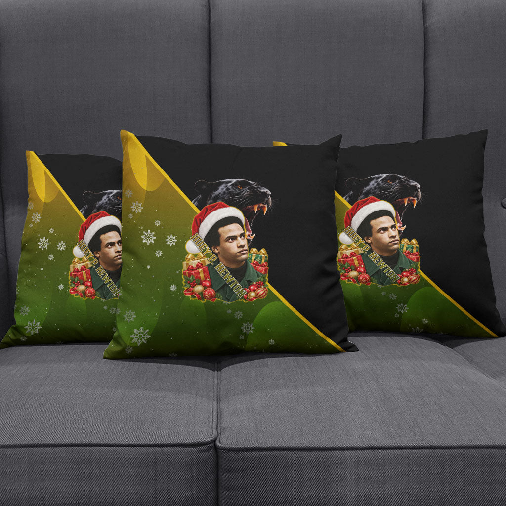 Huey P. Newton Black Panther Christmas Pillow Cover Black History Civil Rights Festive Holiday Art