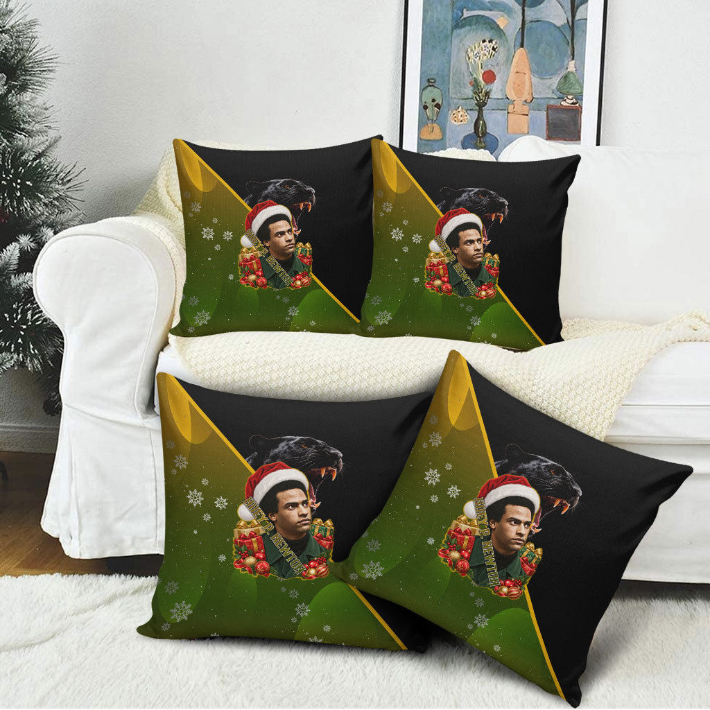 Huey P. Newton Black Panther Christmas Pillow Cover Black History Civil Rights Festive Holiday Art