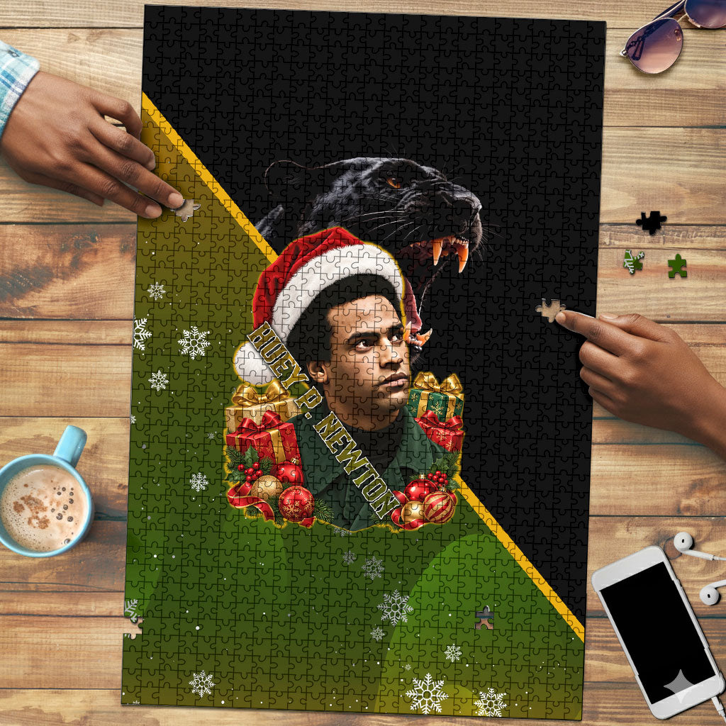 Huey P. Newton Black Panther Christmas Puzzle Black History Civil Rights Festive Holiday Art