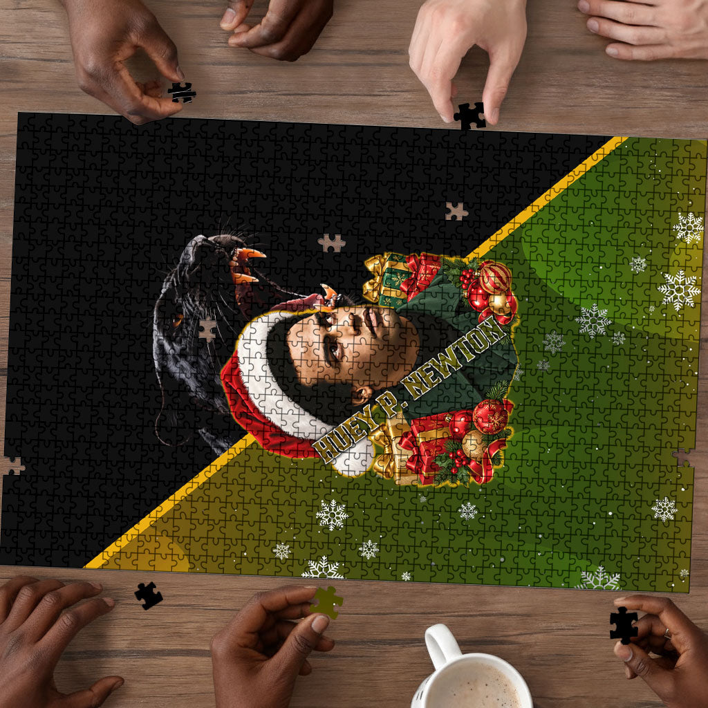 Huey P. Newton Black Panther Christmas Puzzle Black History Civil Rights Festive Holiday Art