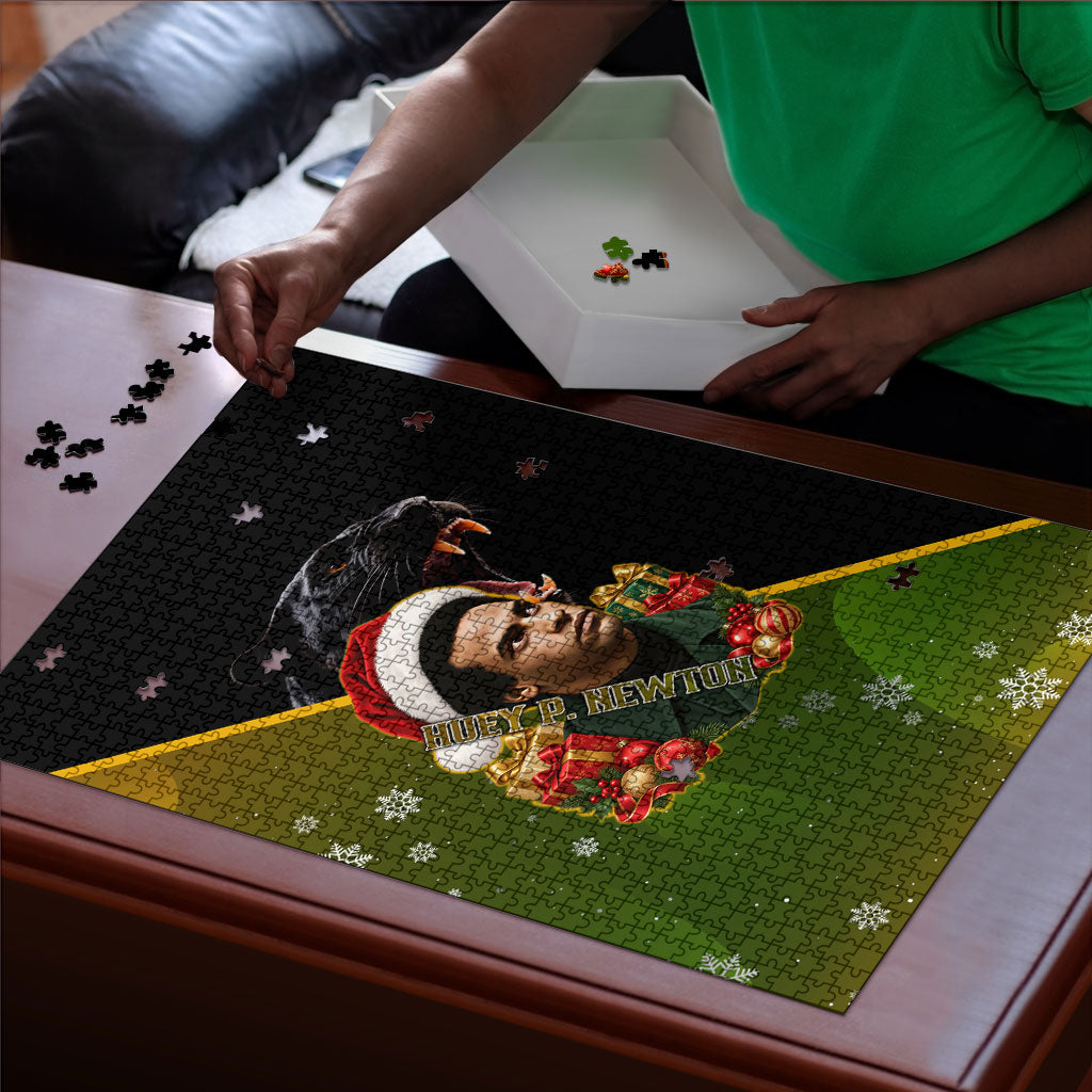 Huey P. Newton Black Panther Christmas Puzzle Black History Civil Rights Festive Holiday Art