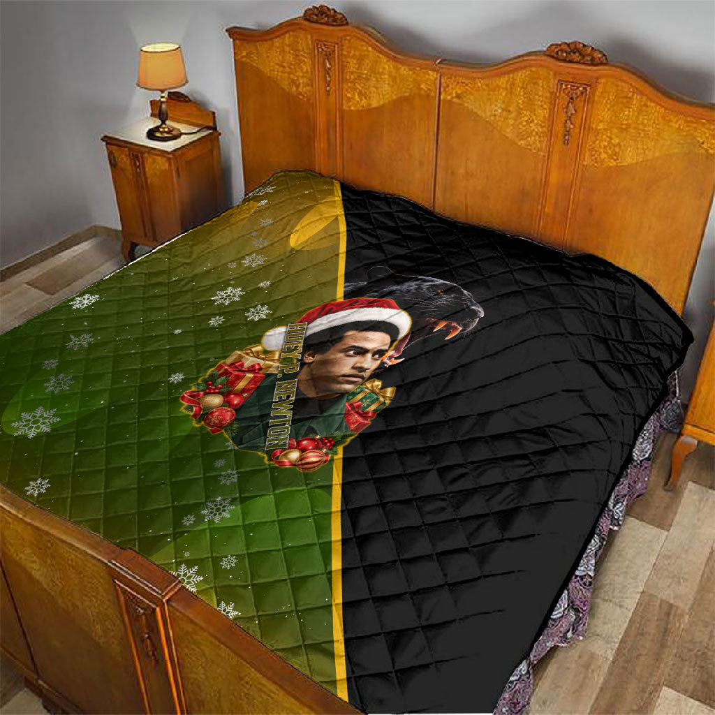 Huey P. Newton Black Panther Christmas Quilt Black History Civil Rights Festive Holiday Art