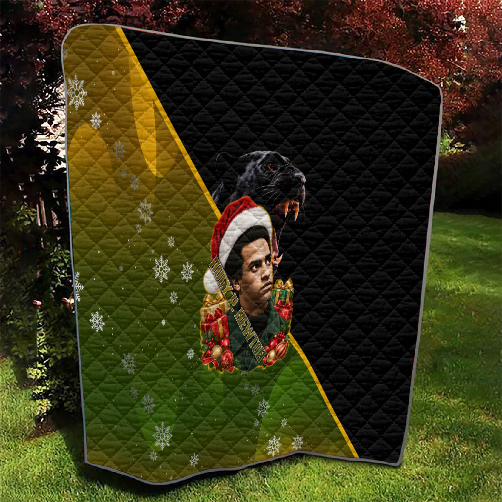 Huey P. Newton Black Panther Christmas Quilt Black History Civil Rights Festive Holiday Art