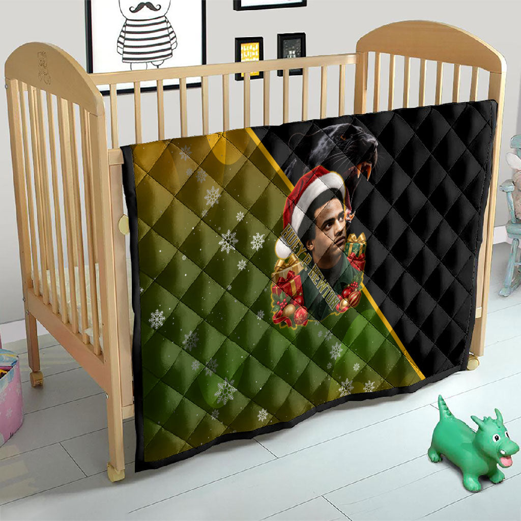 Huey P. Newton Black Panther Christmas Quilt Black History Civil Rights Festive Holiday Art