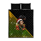 Huey P. Newton Black Panther Christmas Quilt Bed Set Black History Civil Rights Festive Holiday Art