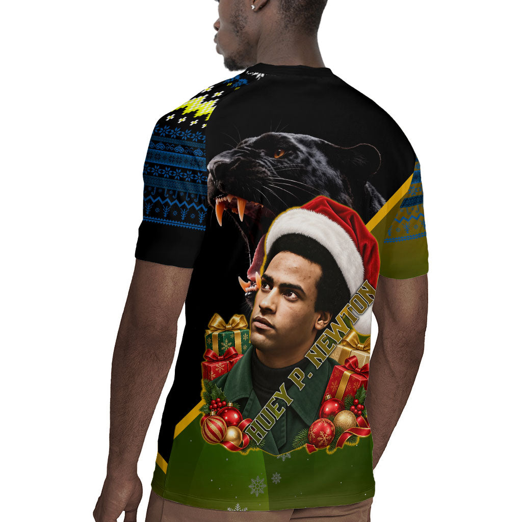 Huey P. Newton Black Panther Christmas Rugby Jersey Black History Civil Rights Festive Holiday Art