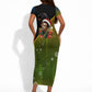 Huey P. Newton Black Panther Christmas Short Sleeve Bodycon Dress Black History Civil Rights Festive Holiday Art