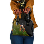 Huey P. Newton Black Panther Christmas Shoulder Handbag Black History Civil Rights Festive Holiday Art