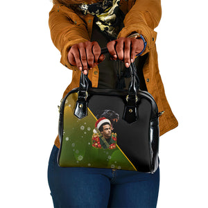 Huey P. Newton Black Panther Christmas Shoulder Handbag Black History Civil Rights Festive Holiday Art