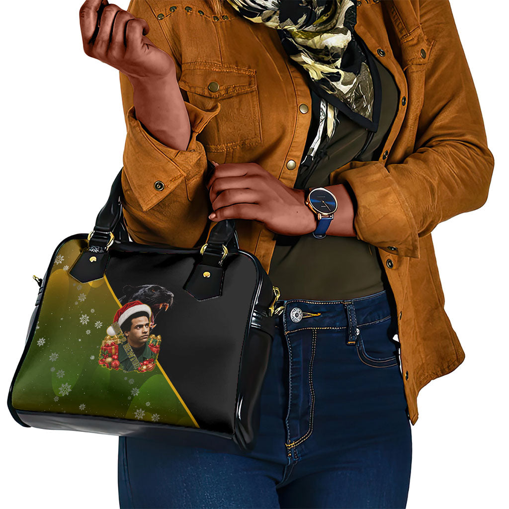 Huey P. Newton Black Panther Christmas Shoulder Handbag Black History Civil Rights Festive Holiday Art