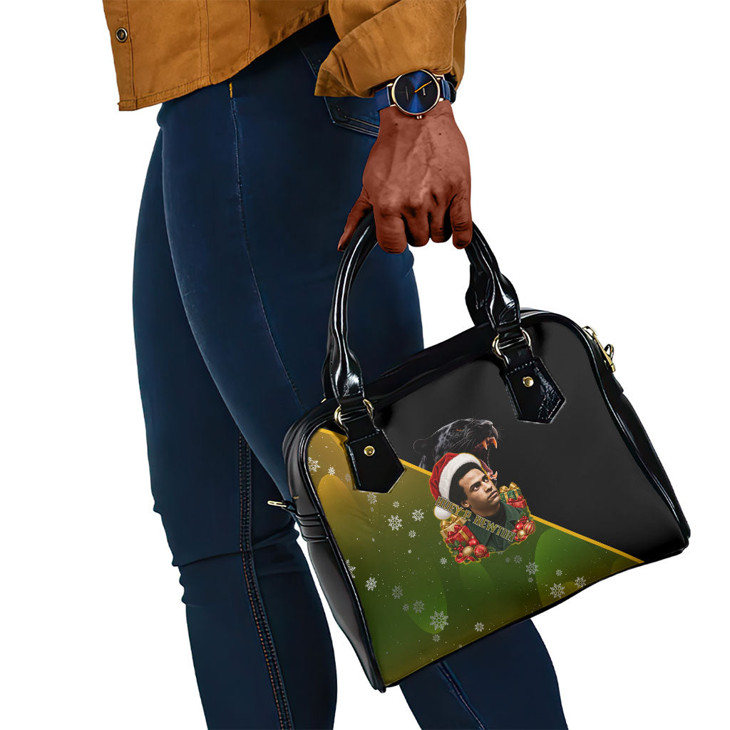Huey P. Newton Black Panther Christmas Shoulder Handbag Black History Civil Rights Festive Holiday Art